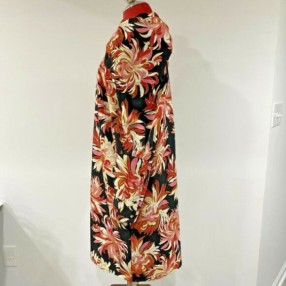 Who What Wear XXL Dress Mod Puff Sleeve Moc Neck Colorful Floral Boho Shift - Picture 6 of 9